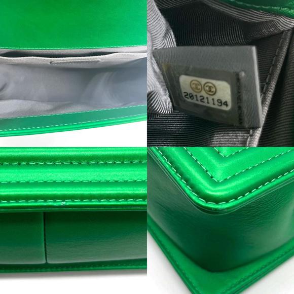CHANEL Shoulder Bag Boy Chanel Leather Green Ladies - Picture 4 of 5
